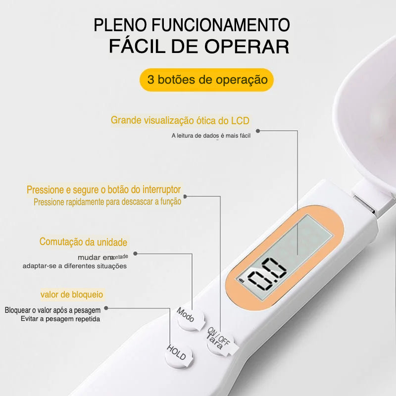 Colher Digital LCD Dosadora Medidora de Precisão para Cozinha - 500gr